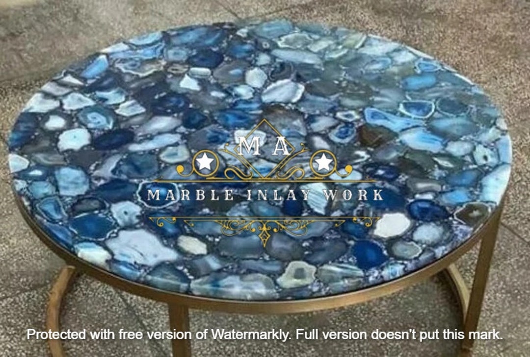 Blue Agate Table Top Round Table, Side Table, Coffee Table, Patio Table