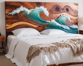 King Size Bed Headboard, Wall Mounted, Bed Frame Headboard, Live Edge Resin Decor, Queen Bad Headboard, King Bad Headboard, Headboard Panel