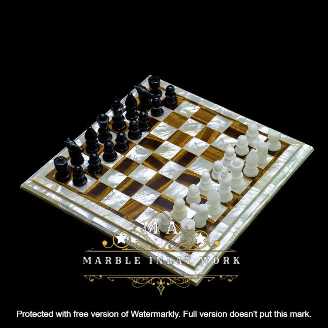 Handmade Marble Chess Set Indoor Adult Chess Game Marble Chess Board