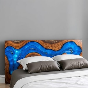 King Size Bed Headboard, Wall Mounted, Bed Frame Headboard, Live Edge Resin Decor, Queen Bad Headboard, King Bad Headboard, Headboard Panel