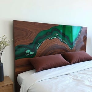 King Size Bed Headboard, Wall Mounted, Bed Frame Headboard, Live Edge Resin Decor, Queen Bad Headboard, King Bad Headboard, Headboard Panel