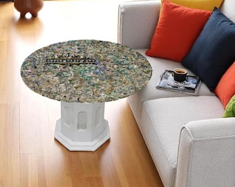 Abalone Shells Marble Coffee Table / Handmade Abalone Stones Counter top Handmade Work Random Work