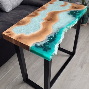 Ocean Wave Console Table, Epoxy Entryway Table Console, Entry way Table, Epoxy Sofa Table, handmade furniture, hallway table, conso table