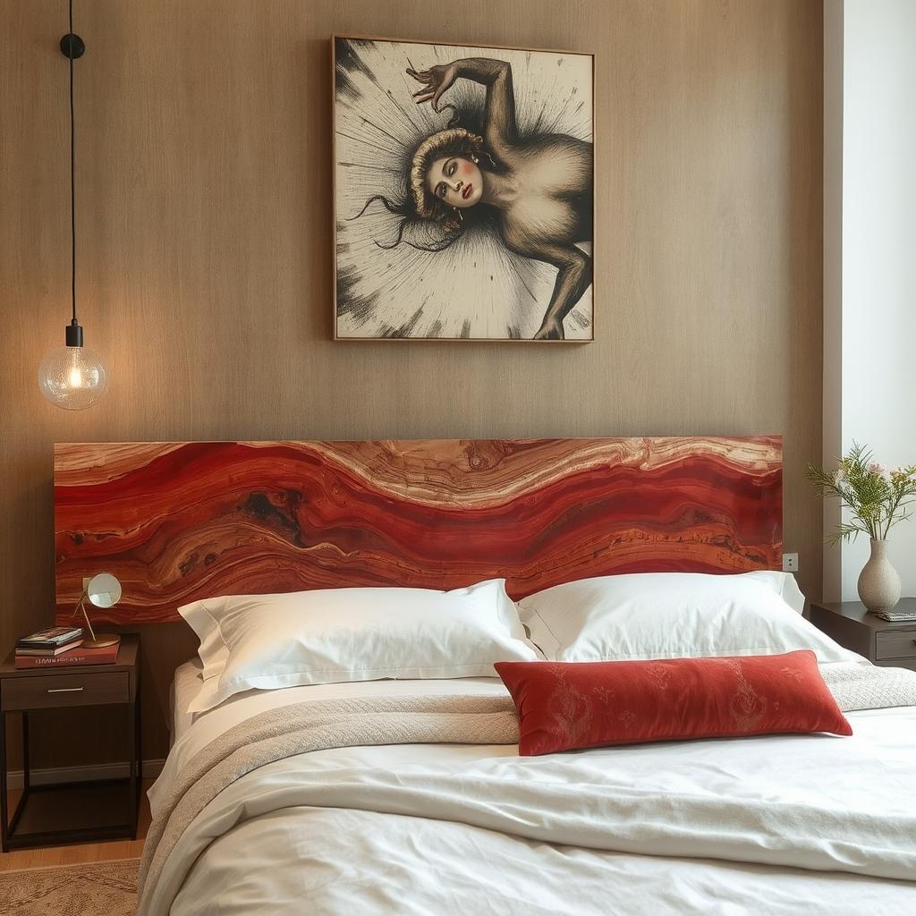 King Size Bed Headboard, Wall Mounted, Bed Frame Headboard, Live Edge Resin Decor, Queen Bad Headboard, King Bad Headboard, Headboard Panel