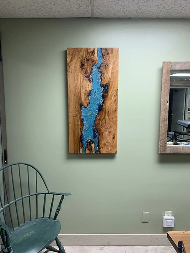 Epoxy Resin Bedhead Woodcraft Headboard Wood Headboard Handmade