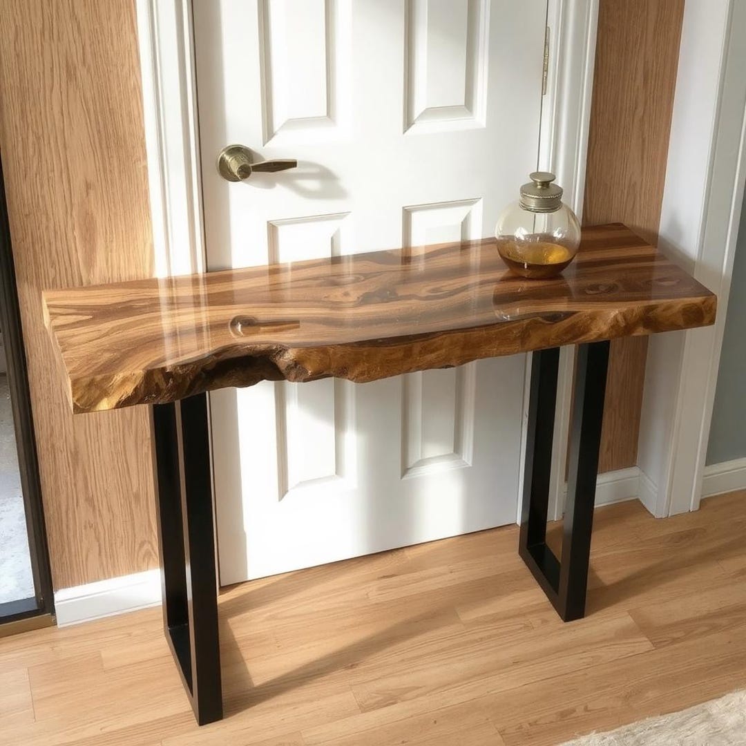 Handmade Wooden Epoxy Console Table: Custom Entryway Furniture - Etsy