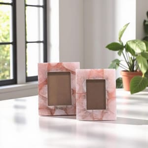 Unique Quartz Picture Frame for Couples, Wedding Photo Frame Gift for Her, Marble Picture Frame for Home Decor, Anniversary Gift for Family