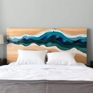 King Size Bed Headboard, Wall Mounted, Bed Frame Headboard, Live Edge Resin Decor, Queen Bad Headboard, King Bad Headboard, Headboard Panel