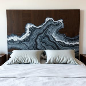 King Size Bed Headboard, Wall Mounted, Bed Frame Headboard, Live Edge Resin Decor, Queen Bad Headboard, King Bad Headboard, Headboard Panel