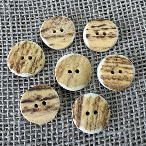 1 Round Shape Deer Antler Button - Handmade Natural Craft Supplies for Sewing, Knitting, and DIY Projects, Ancient Style Handcrafted Buttons
