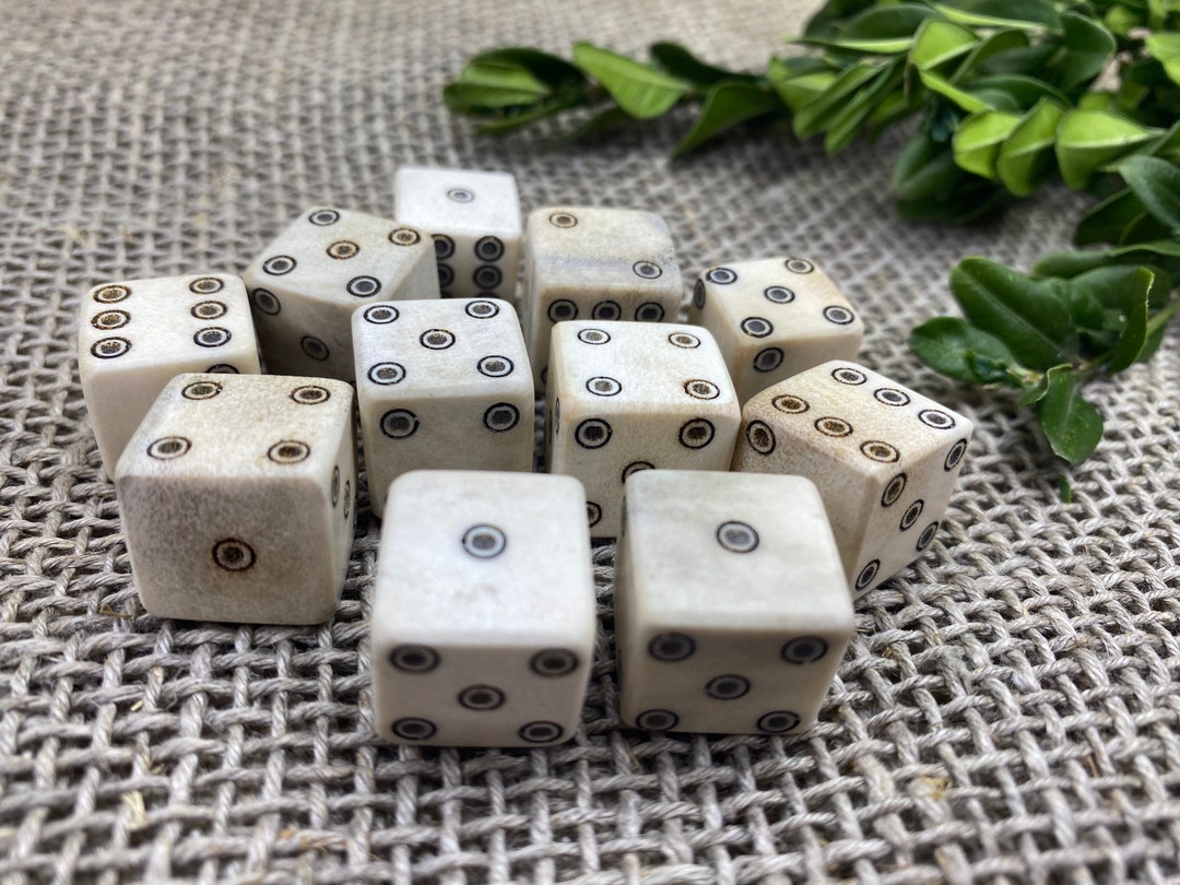 Moose Antler Dice for Games, Ancient Style Dice, Handmade Moose Antler