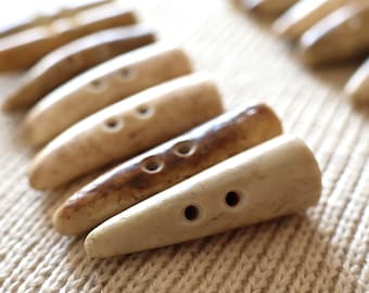 Real Antler Button, 3-5cm (1,18-1,96 in) Handmade Buttons, Ancient Style Deer & Moose Antler Buttons for Sewing, Knitting and DIY Projects