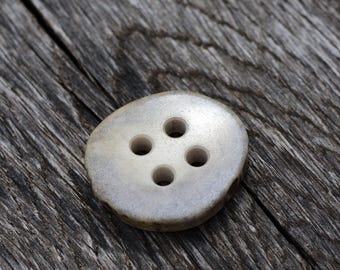 Real Moose Antler Button (30x35mm), Cruelty-Free Sewing Supply