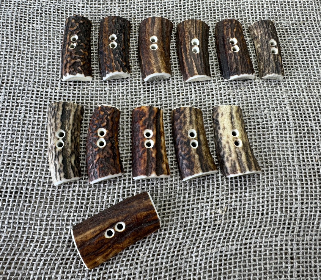 Handmade Deer Antler Button - Natural Sewing and Knitting Supplies - Etsy