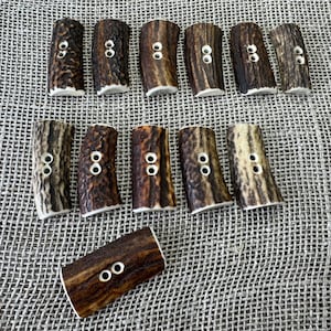 1 Handmade Deer Antler Button - Unique and Natural Craft Supplies for Sewing, Knitting, and DIY Projects, Ancient Style Handcrafted Buttons