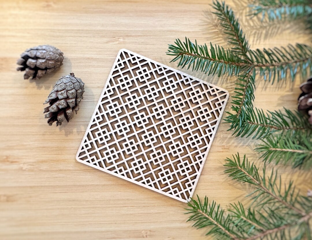Set of 4 Wood Coasters | Useful Gift for Friends | Laser-cut Drink ...