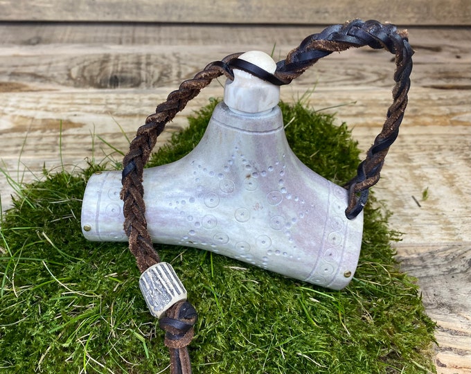 Handmade Real Antler Deer Viking Salt Case, Viking Salt Box, Vikings