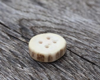 Real Moose Antler Button, Rustic Sewing, 20x25mm