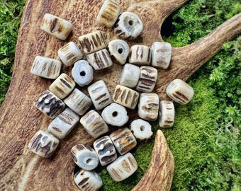 5 Natural Antler Beads | Handmade Moose & Deer Jewelry, Dreadlocks