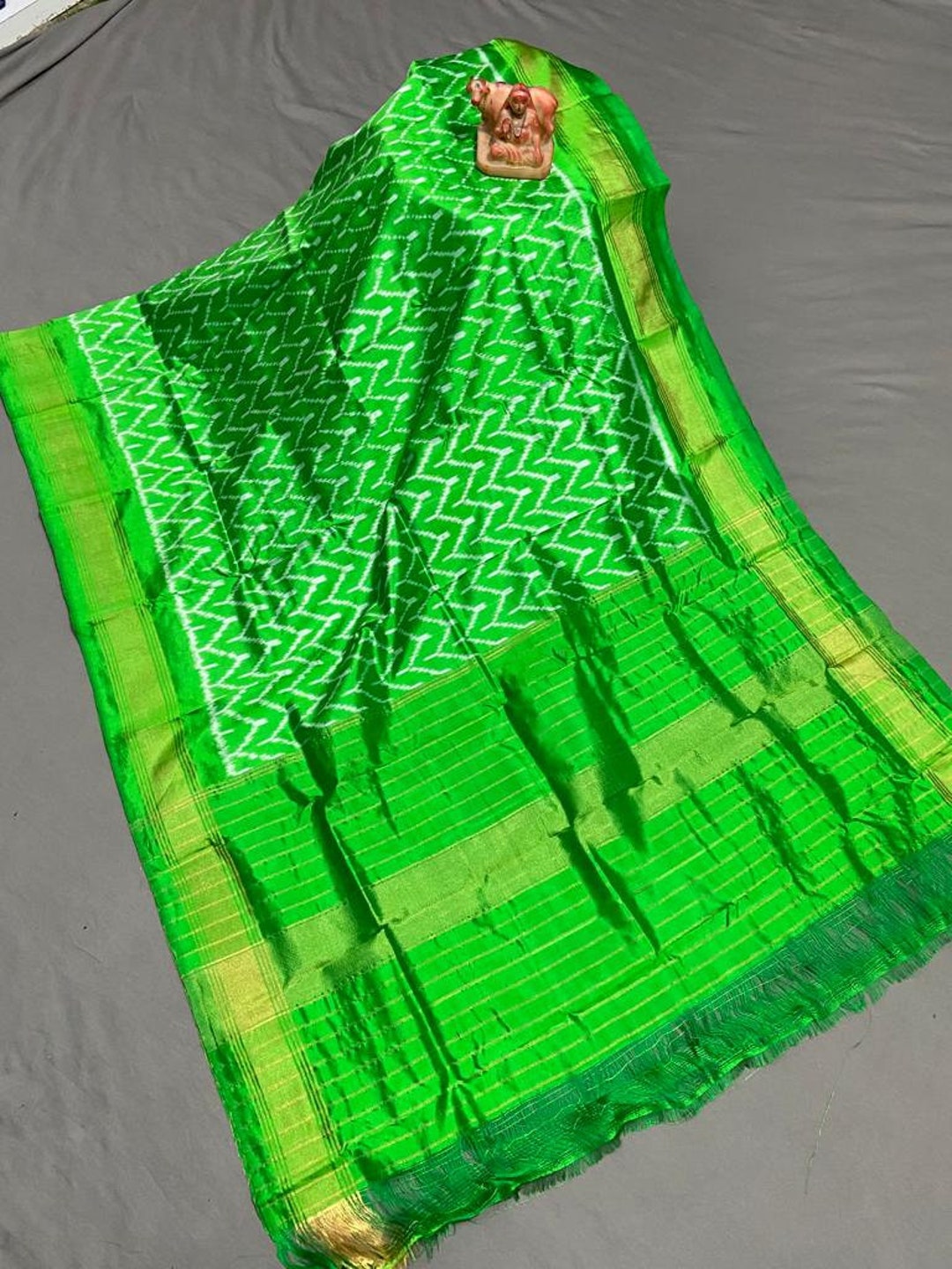 Hand Weaved Pure Silk Dupatta Pochampally Ikkat 2days Free Shipping From USA Etsy UK