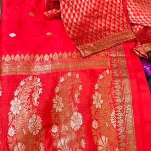 Red Banarasi Saree Silk-handweaved Sona Rupa Work High Quality Silk - Etsy