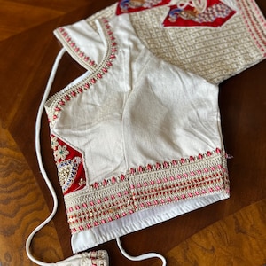 Saree blouses raw silk embroidered 2 days free shipping from USA
