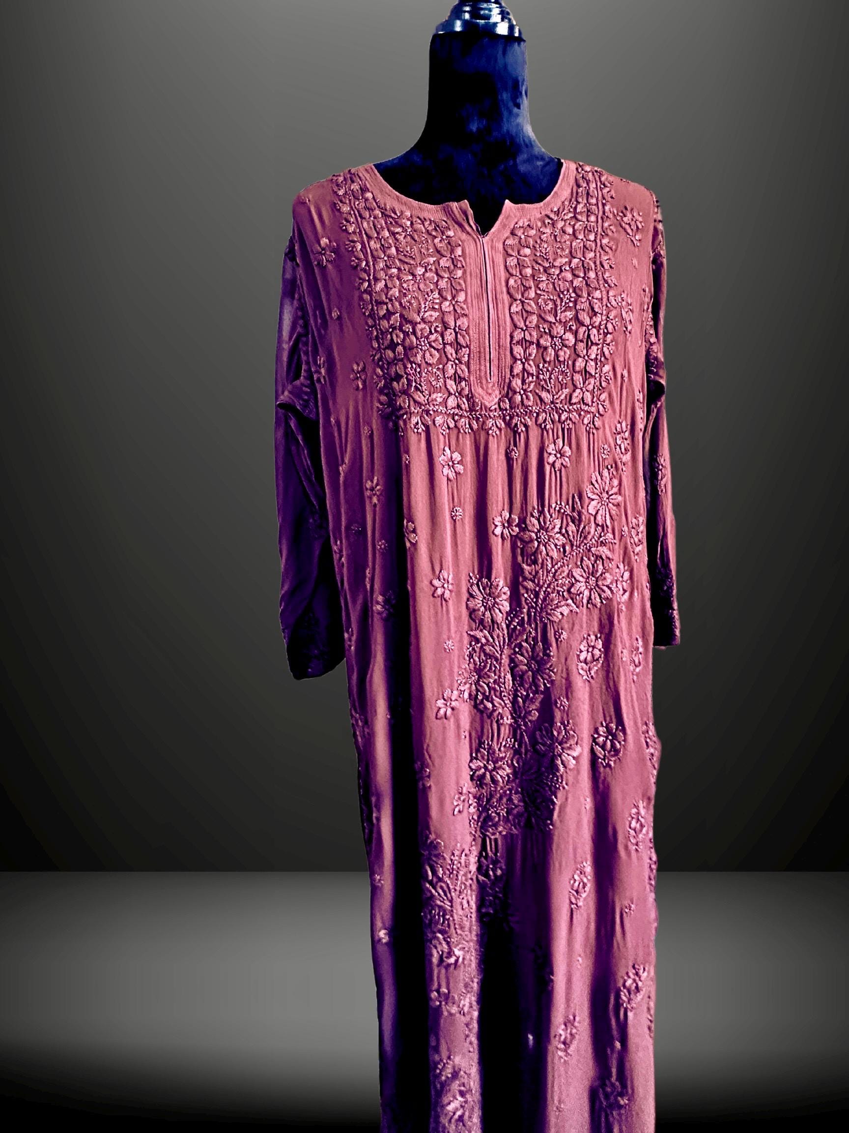 Boutique Finishing Premium Chikan Kari Kurta 2XL
