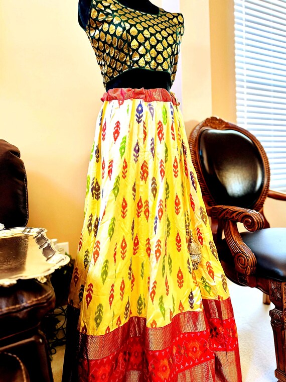 Pochampally ikkat lehenga discount