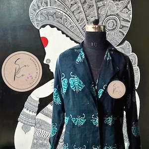 ikkat jacket with Odisha hand weaved cotton 2 days free shipping from USA