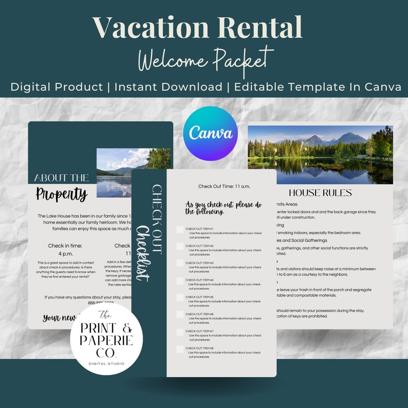 Lake House Rental Download Vacation Rental Template Custom