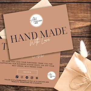 Small Business Thank You Card Template, Editable Business Thank You Card Thanks For Your Purchase Card, Printable Thank You Package Insert