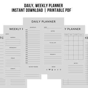 Daily Planner Printable 2023 | Sunday & Monday Start | Instant Download | | Digital Planner | Printable Planner | Personal