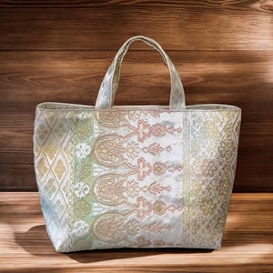 Upcycled Kimono Obi Tasche – Japanische Seidentasche / Handtasche (67-1)