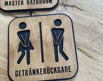 Türschild Holz Badezimmer