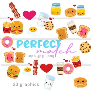 MATCH FOOD KAWAI, couples de nourriture kawaii, Saint-Valentin, Saint-Valentin, kawaii, nourriture kawaii, nourriture mignonne, nourriture d'allumette mignonne, match