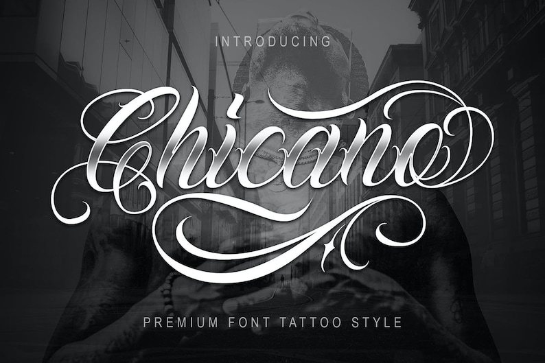 Lot de 20 polices de tatouage premium, conception de tatouages personnalisés, polices de logo, calligraphie lettres noires, police Photoshop, police Procreate image 2