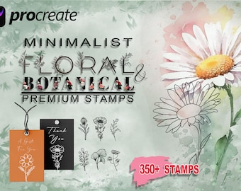 Plus de 350 timbres floraux et botaniques pour procréer, timbres de fleurs minimalistes, timbres floraux, timbre botanique, feuilles de procréation, feuilles de couronne