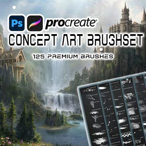125 Concept Art Brushes for Procreate, Photoshop: Nature, Texture, Atmosphere (Digital Download)