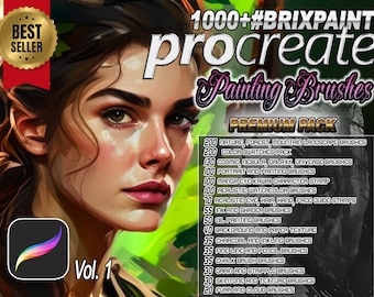 1000+ Procreate Brush Bundle – Character, Color Palettes, Manga, Portraits, Nature & Cosmic Stamp Brushes