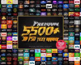 5500+ 3D Text Effects – Photoshop PSD Bundle