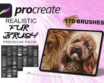 Procreate Fur Brushes, 170 Realistic Animal Brushset (Digital Download)
