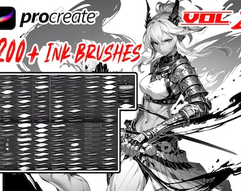 200+ Ink Brush for Procreate, Splatter, Pencil, Alcohol brush, Marker, Paper Texture