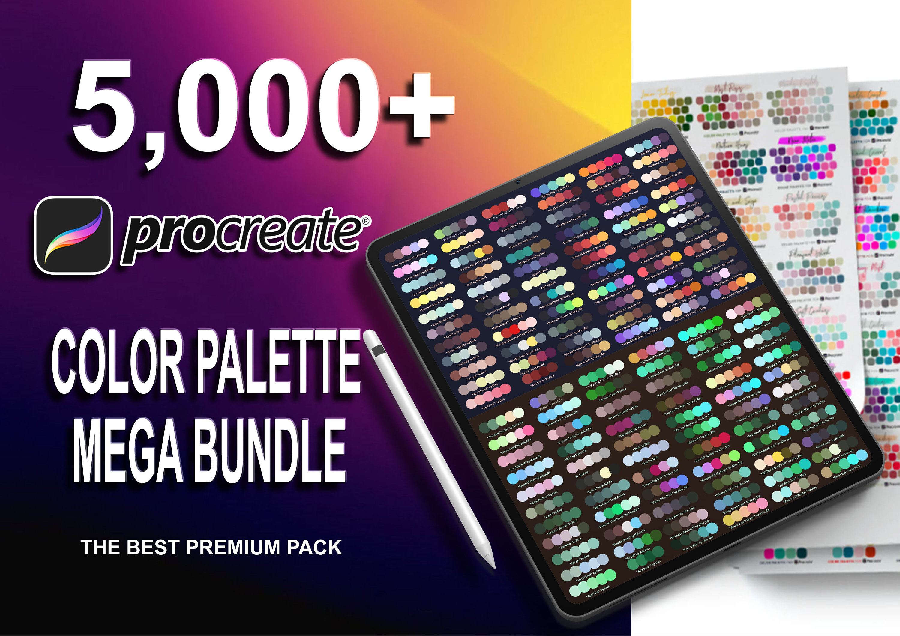5000+ Procreate Color Palettes Mega Bundle | Swatches, Brushes & Color Schemes for Digital Art - Image 1