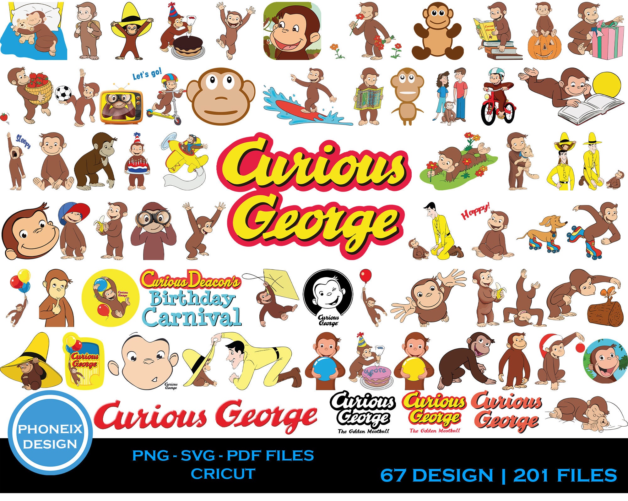 Painel Curious George G - Frete Grátis