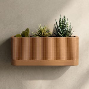 Groven Wall Planter with Removal inner Pot, Vertical Fluted Wall Mounted Planter for indoors, Clean Machined Texture, Multiple Colors
