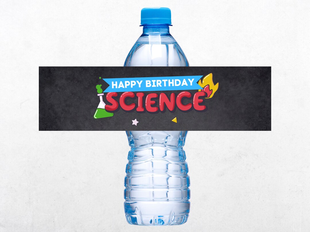 Science Water Bottle Labels Birthday Favors Science Party - Etsy
