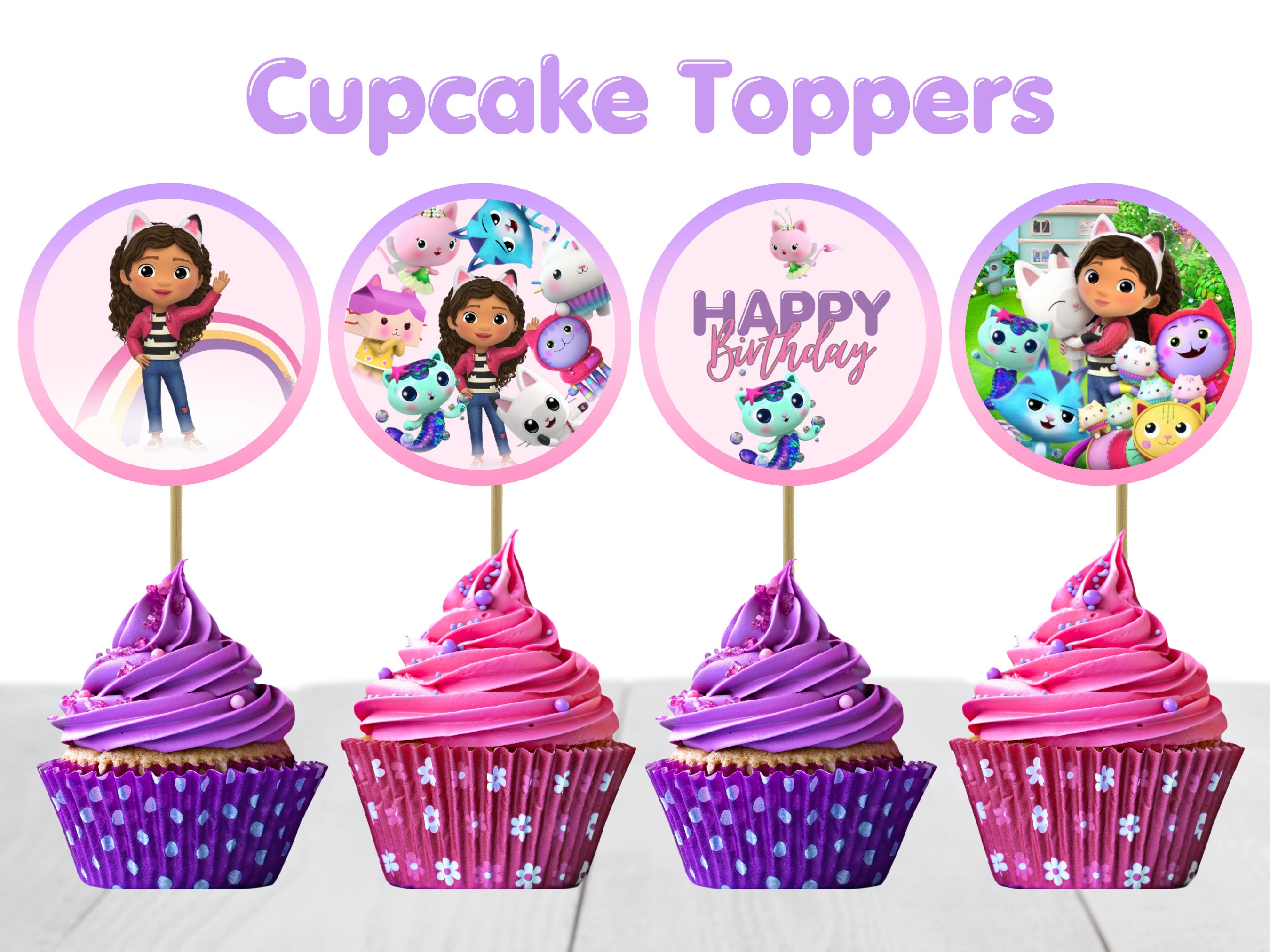 Gabby's Dollhouse Cupcake Toppers - Crafty Toppers
