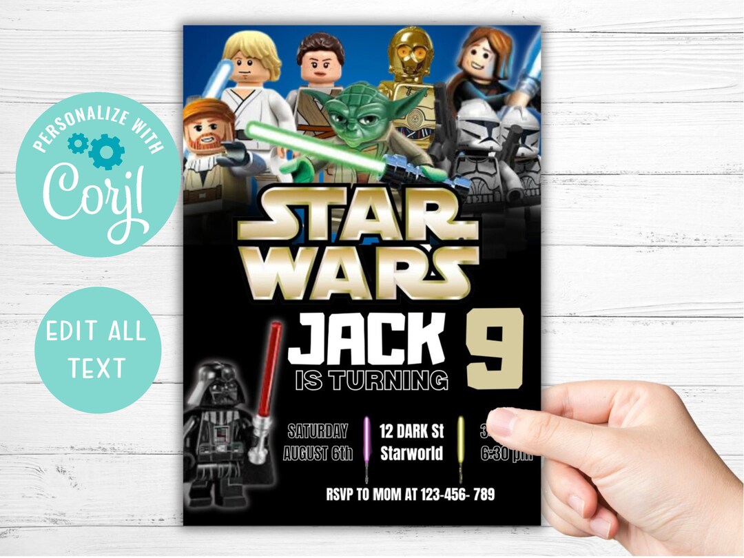 Star Wars Geburtstagseinladung Star Wars Einladung Etsy.de