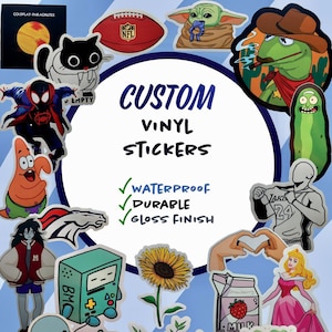Custom stickers- Waterproof Vinyl Die Cut Stickers- Logo Stickers- free shipping- free proof before printing