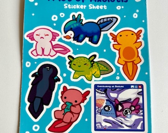 Axolotl In Costume Peel And Place Clings - Great For Decorating Windows, Water Bottles, Lockers, And Notebooks - 12\"x17\" Sheet (Halloween